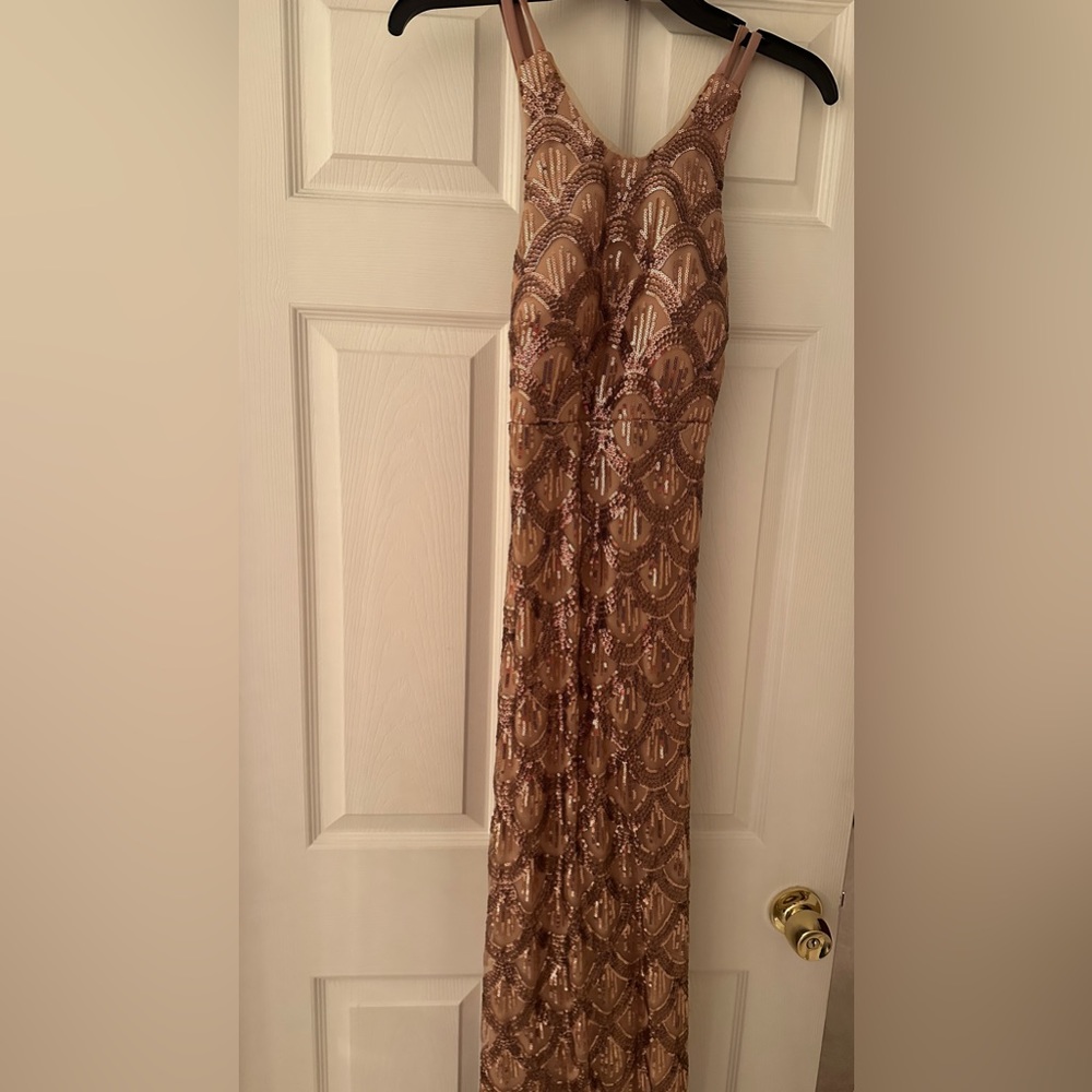 Rose gold sequin dress/ prom dress